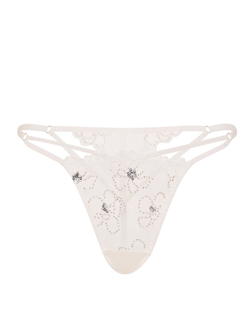 Victoria’s Secret dream angels silk lace beaded bridal v-string panty